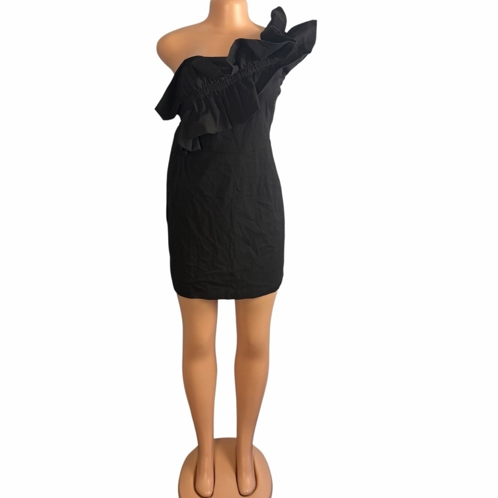 TCEC Black One-Shoulder Ruffle Dress - Picture 2 of 10